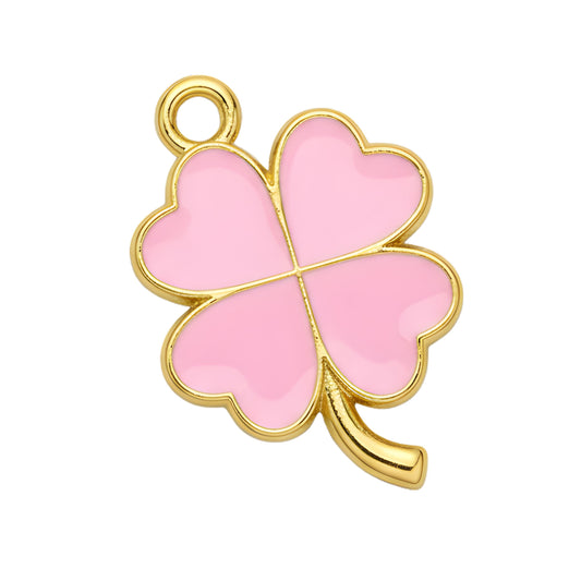 Charm Quadrifoglio Rosa