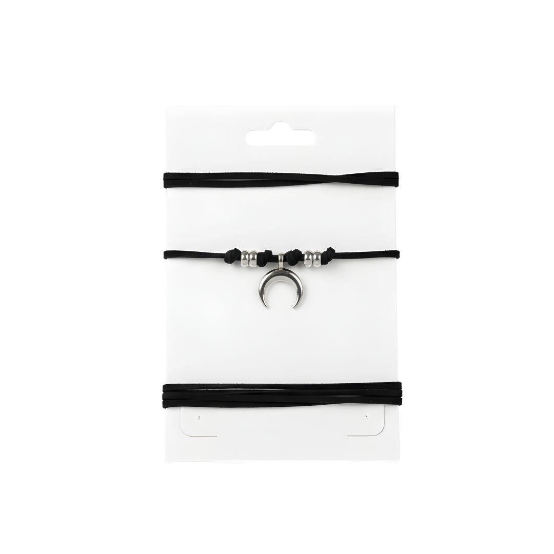 Girocollo in velluto nero con pendente a forma di luna