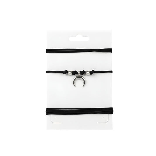 Girocollo in velluto nero con pendente a forma di luna