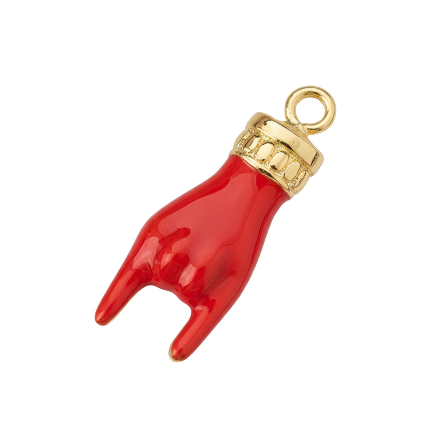 Charm Mano Corna Rosso