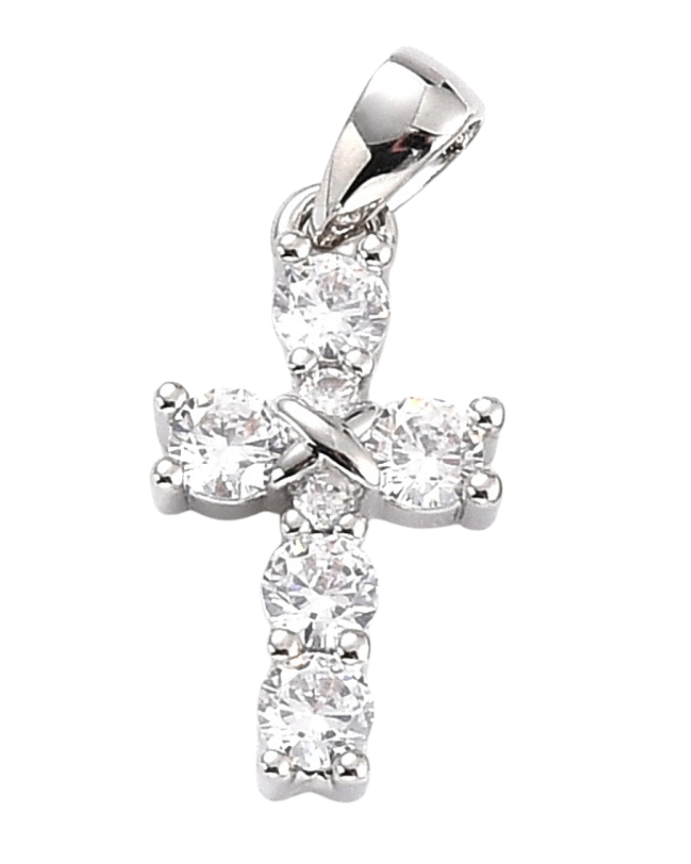 Charm MINI CROCE ZIRCONI SILVER